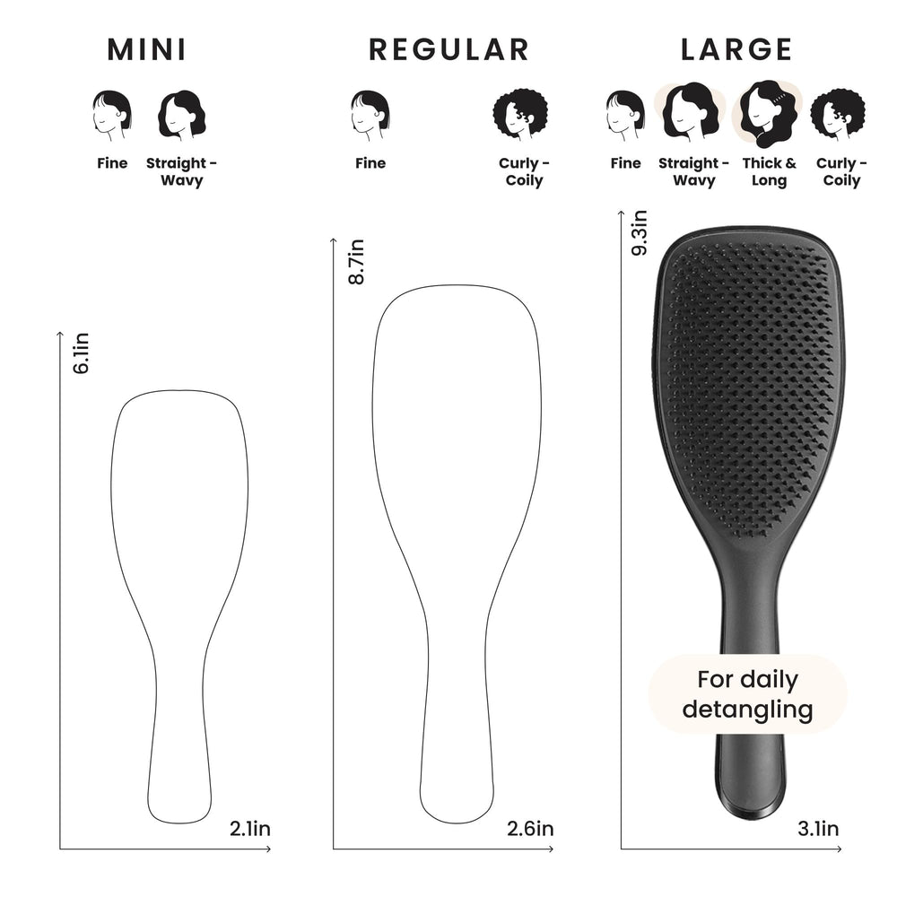 Tangle Teezer detangler suitable for wet or dry hair, reducing breakage potential.
