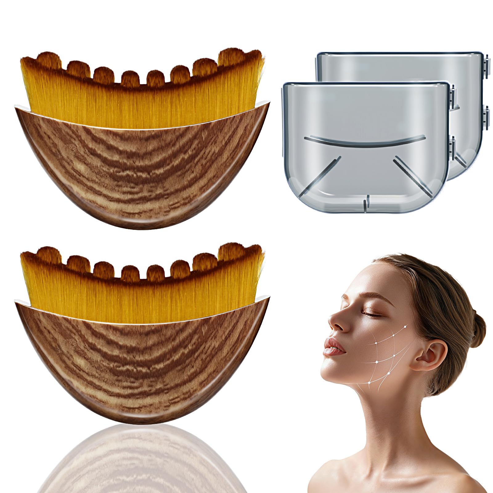 Tankitial Lymphatic Contour Brush angled glide for precise facial sculpting