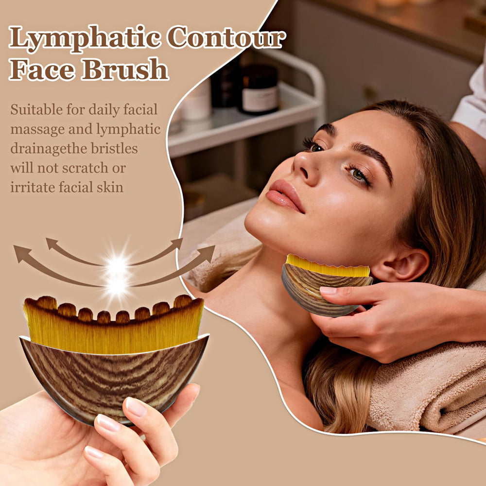 Tankitial lymphatic contour brush ergonomic-design fits facial curves for comfortable, precise use.