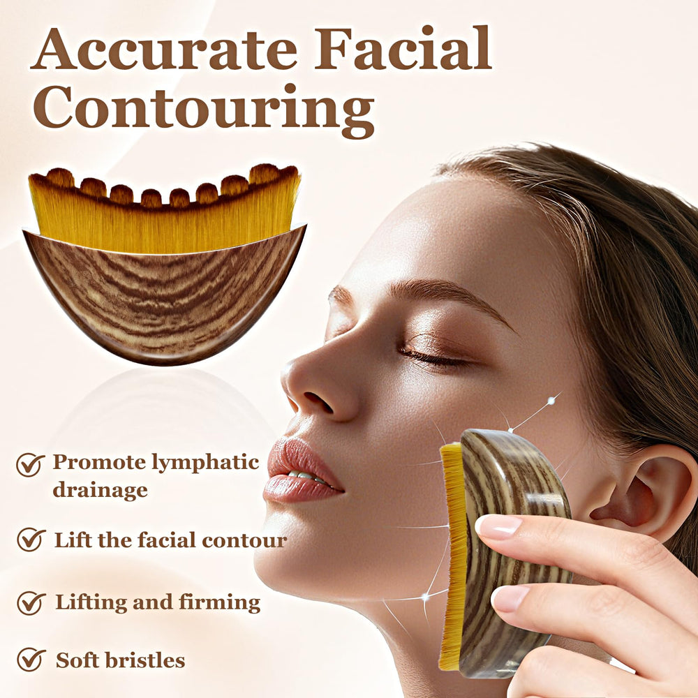 Tankitial lymphatic contour brush with soft-bristles delivering a gentle massage for all skin types.