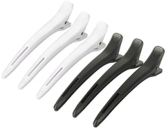 Tanmalan clips de seccionado para cabello, seis piezas negro y blanco, peinado preciso.