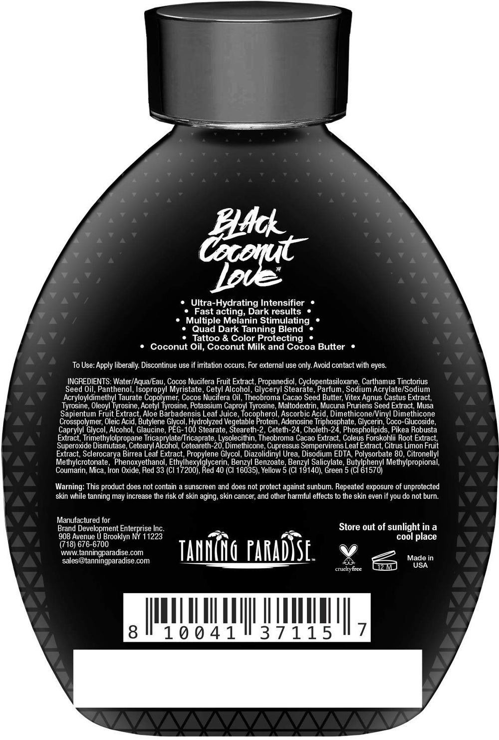 Tanning Paradise Aloe Black Lotion pump-action enables easy, even application.