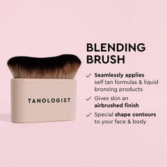 Tanologist Blending Brush creates a streak-free tan around elbows and knees.