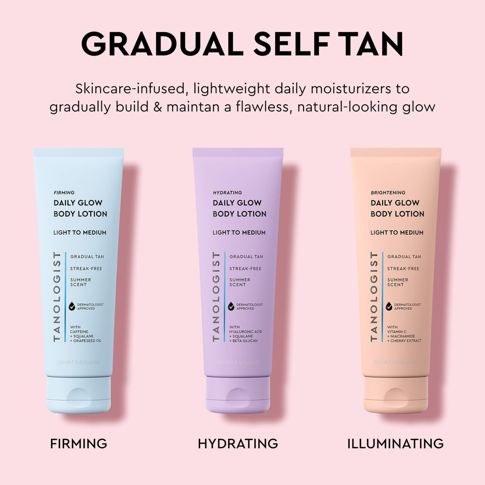 Tanologist Firming Daily Glow, absorción rápida facilita la aplicación diaria.