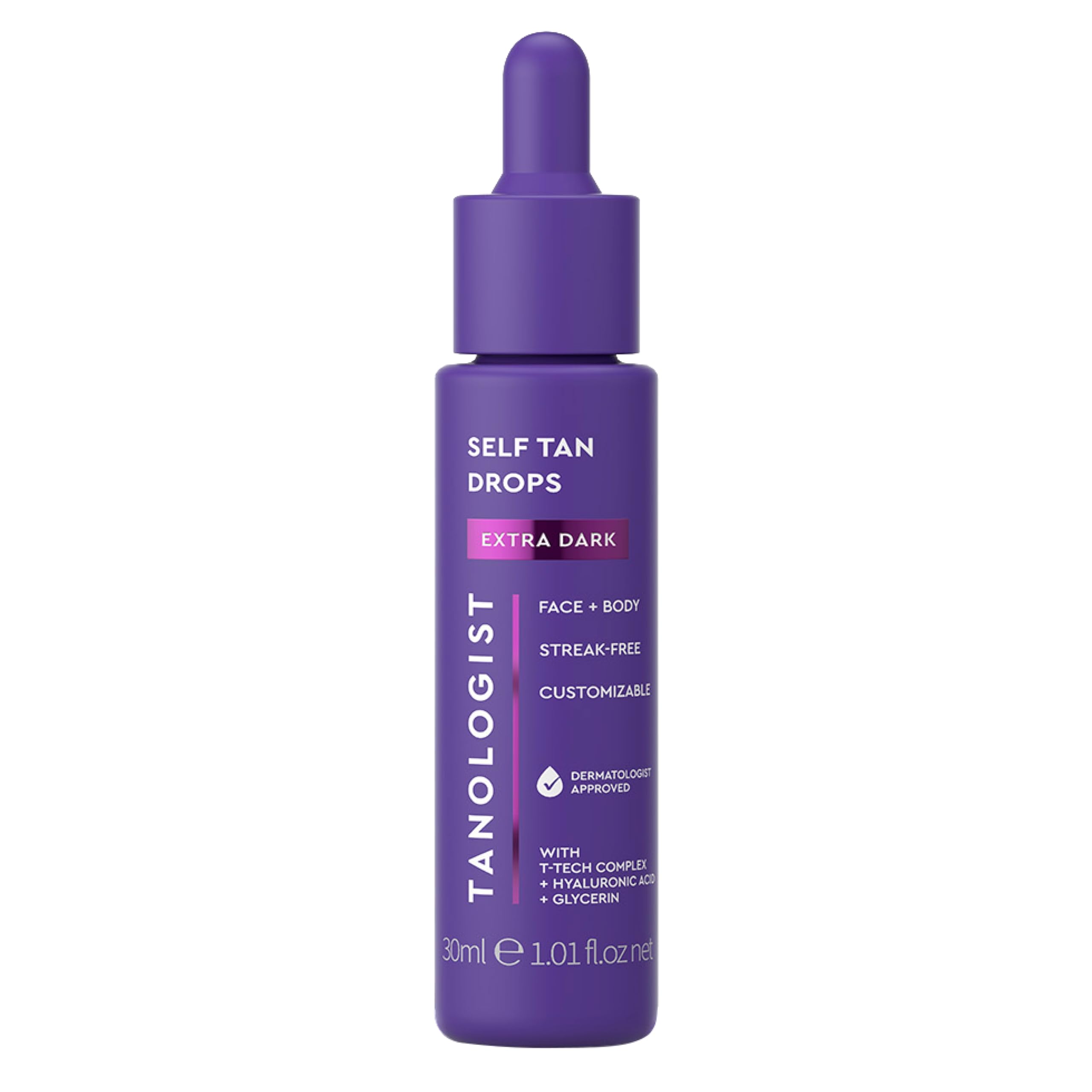 Tanologist Gotas Extra Oscuro en botella para un bronceado natural en rostro y cuerpo.