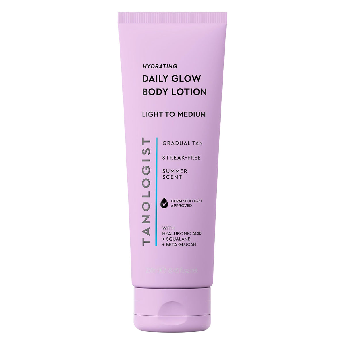 Tanologist hidratante diario corporal bronceado gradual, botella para un bronceado suave y natural.