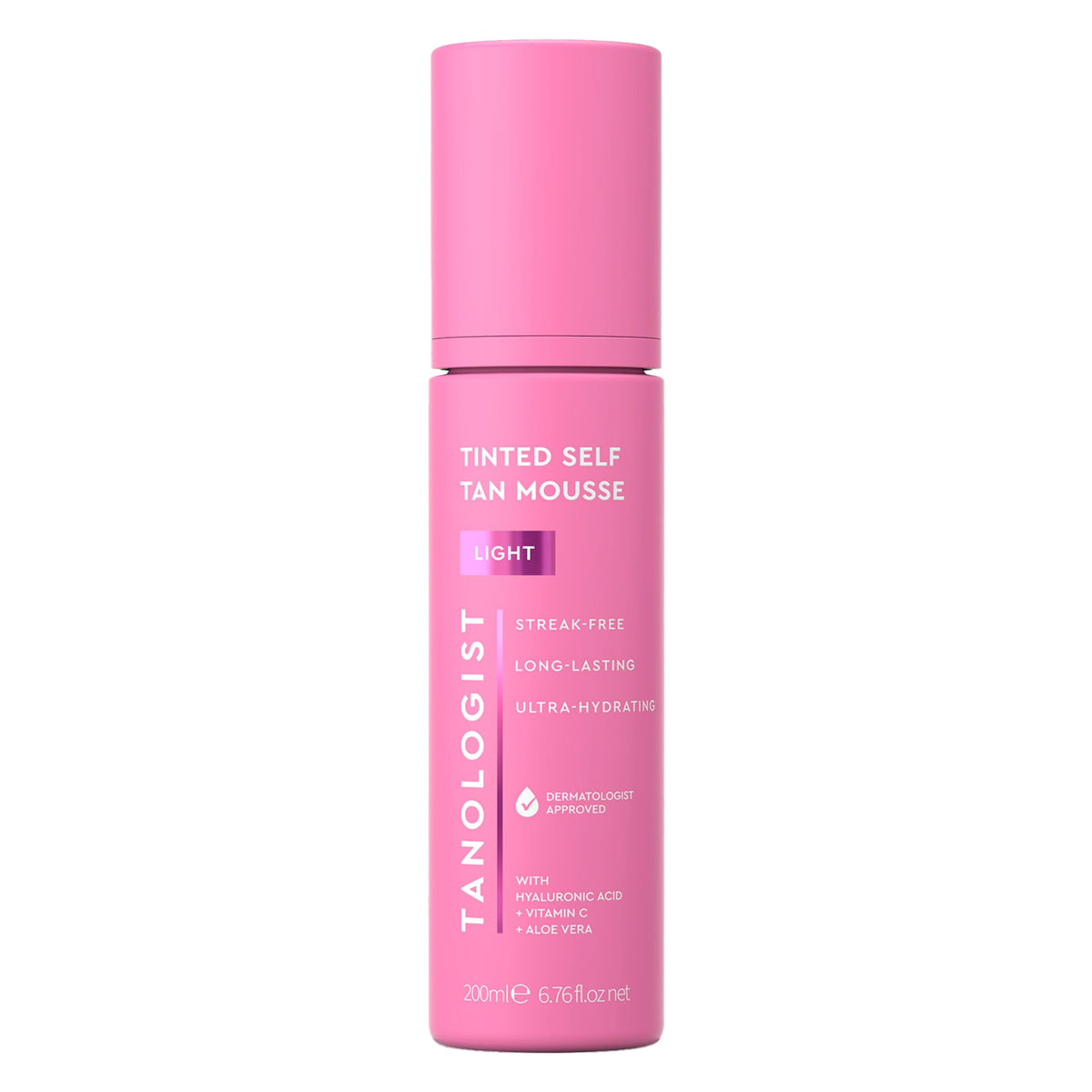 Tanologist Mousse auto-bronceado con guía de color integrada para aplicación uniforme.