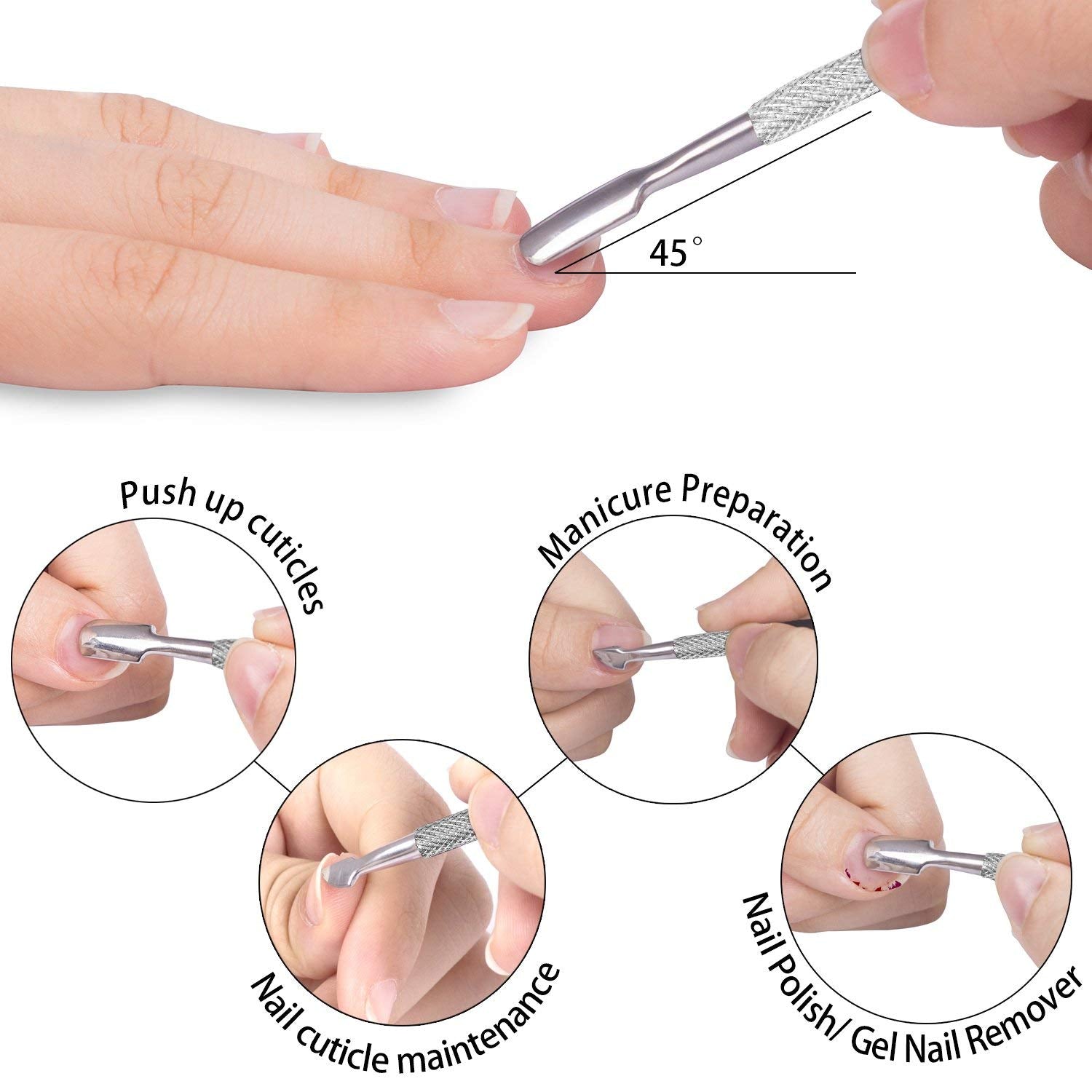 TANPIUS cuticle pusher ergonomic grip supports steady trimming