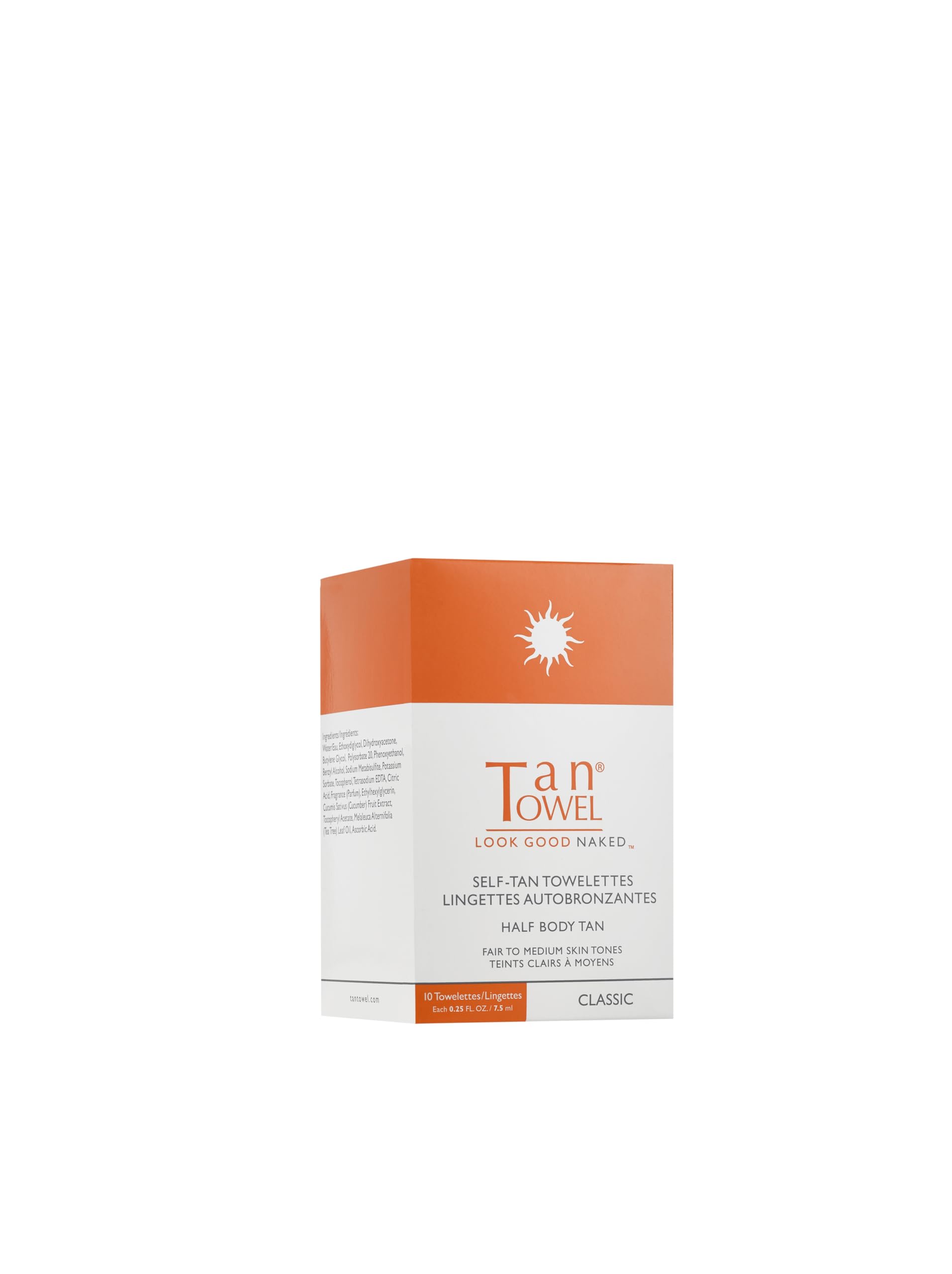 TanTowel Self Tan Towelette Classic 10-Count for an even sunless tan