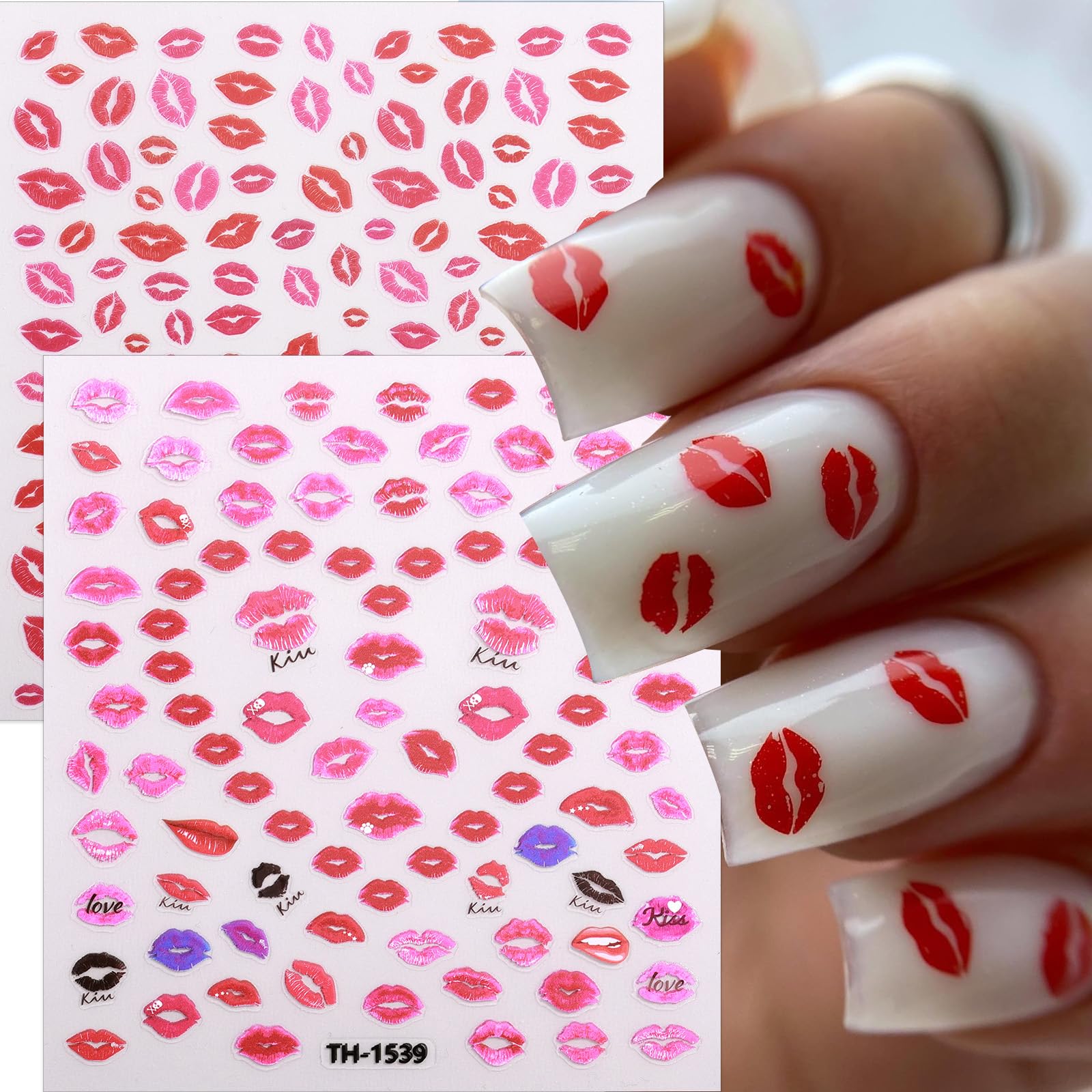 TANYOOTO lip-print nail art sticker for playful, standout nails.