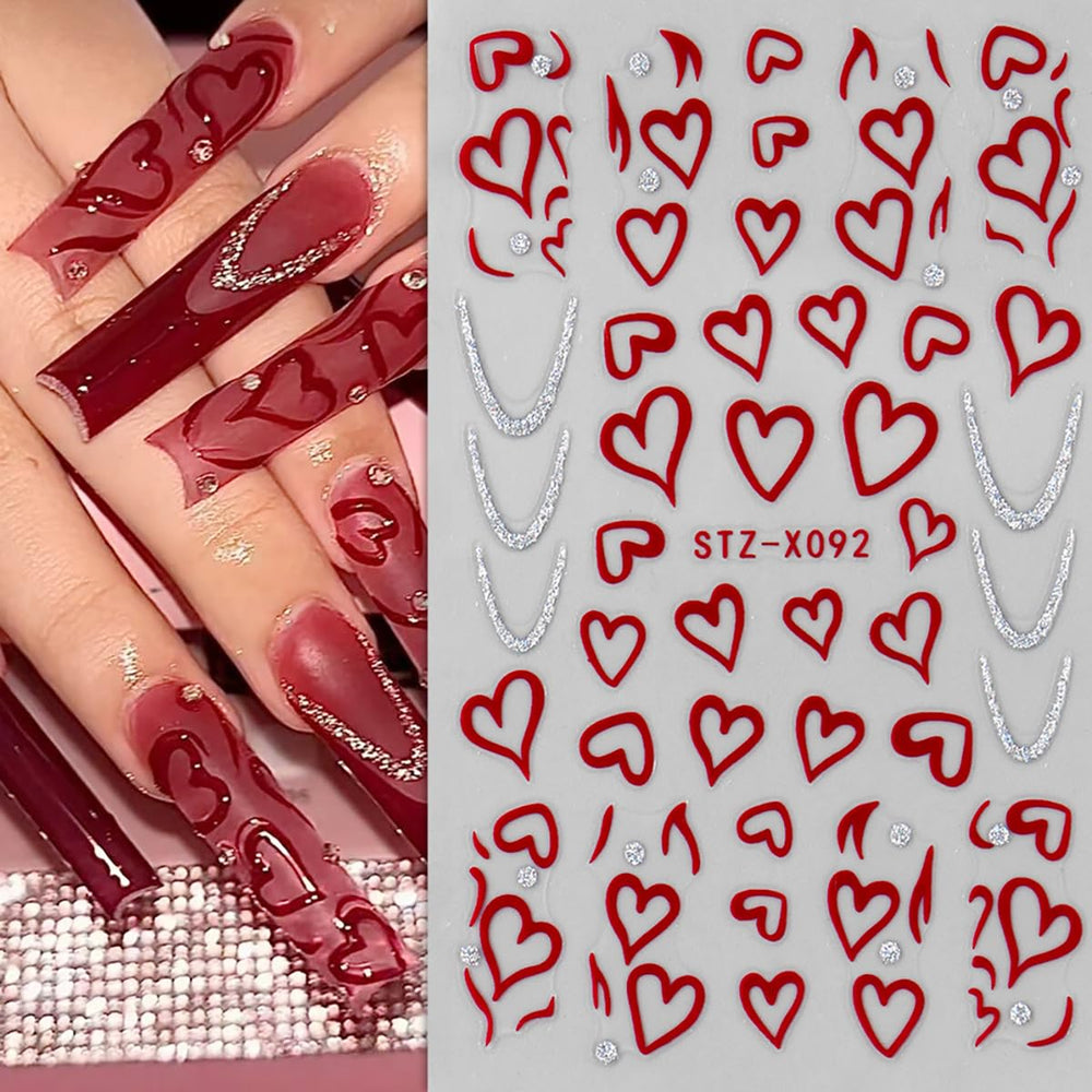 Arte de uñas con corazones TANYOOTO, aplicación sencilla.