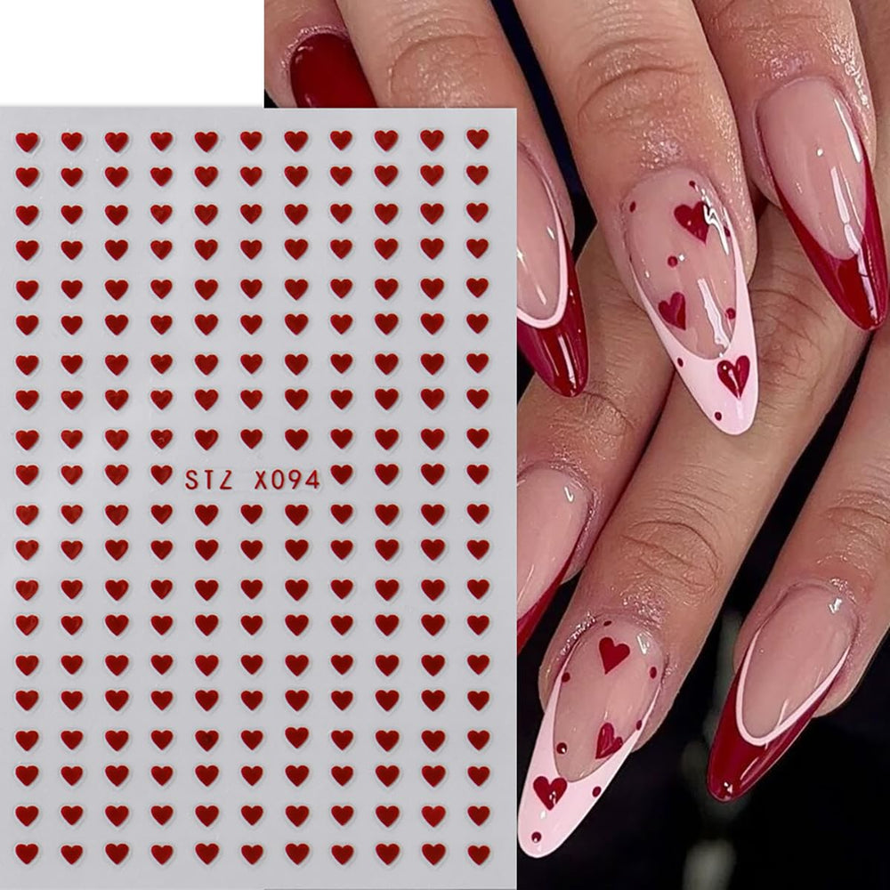 Corazones rojos de TANYOOTO para uñas, diseño impactante y fácil de aplicar.