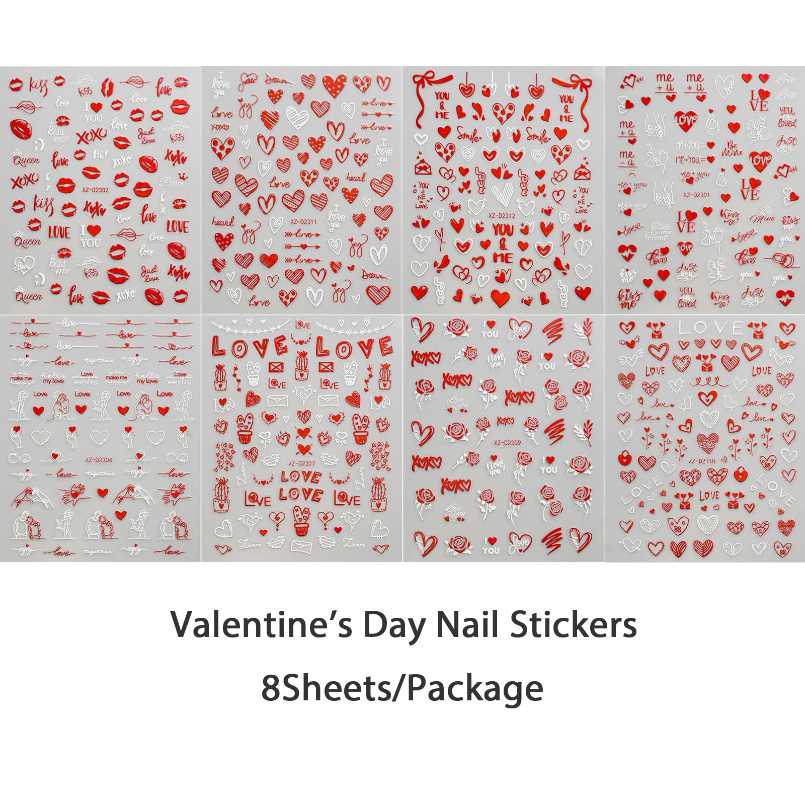TANYOOTO pegatinas para uñas con diseños de San Valentín, fácil de aplicar