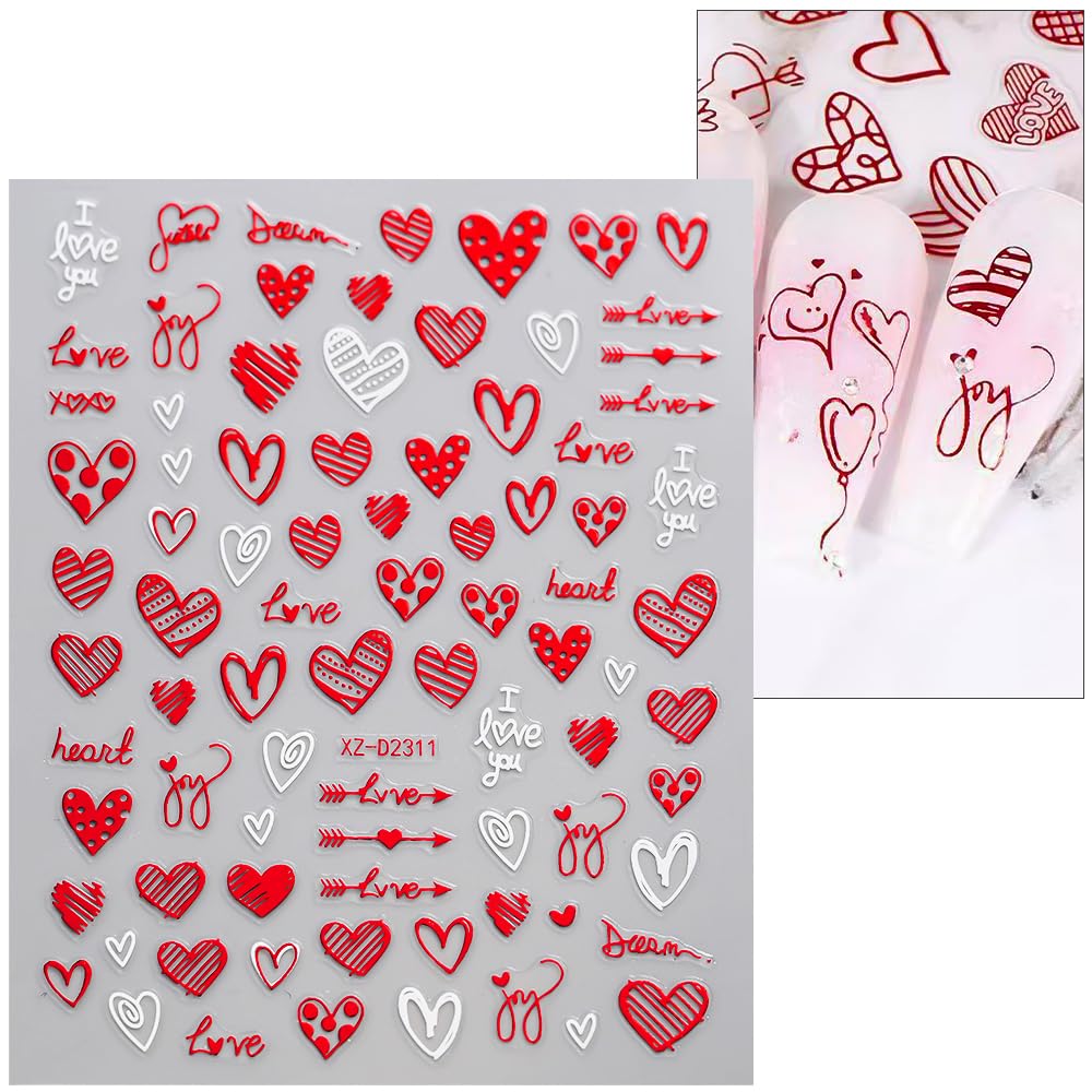TANYOOTO pegatinas para uñas con diseños de amor, fácil aplicación