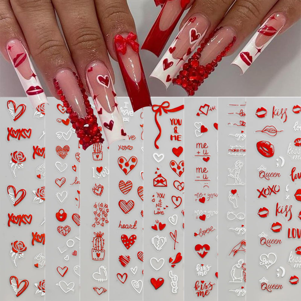 TANYOOTO pegatinas para uñas con labios metálicos, añade brillo atractivo