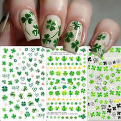 TANYOOTO diseño cuatro hojas verde, fácil de aplicar en uñas naturales.