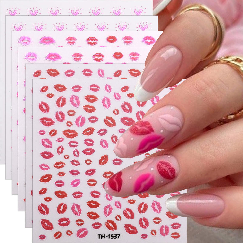 TANYOOTO lip and heart nail stickers for quick, charming nail accents.