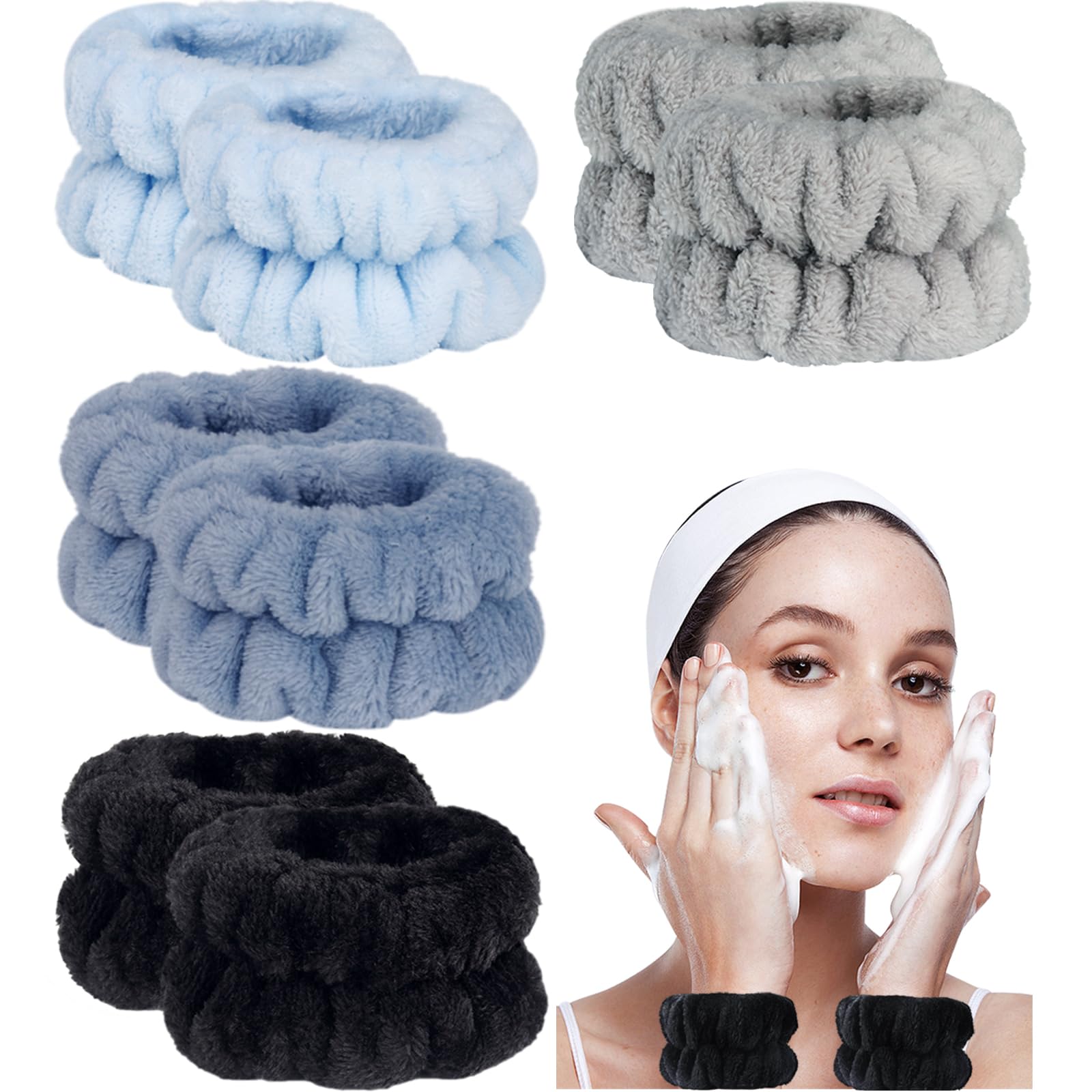 Taocar wrist bands face washing absorbent show water-absorbent design keeping sleeves dry