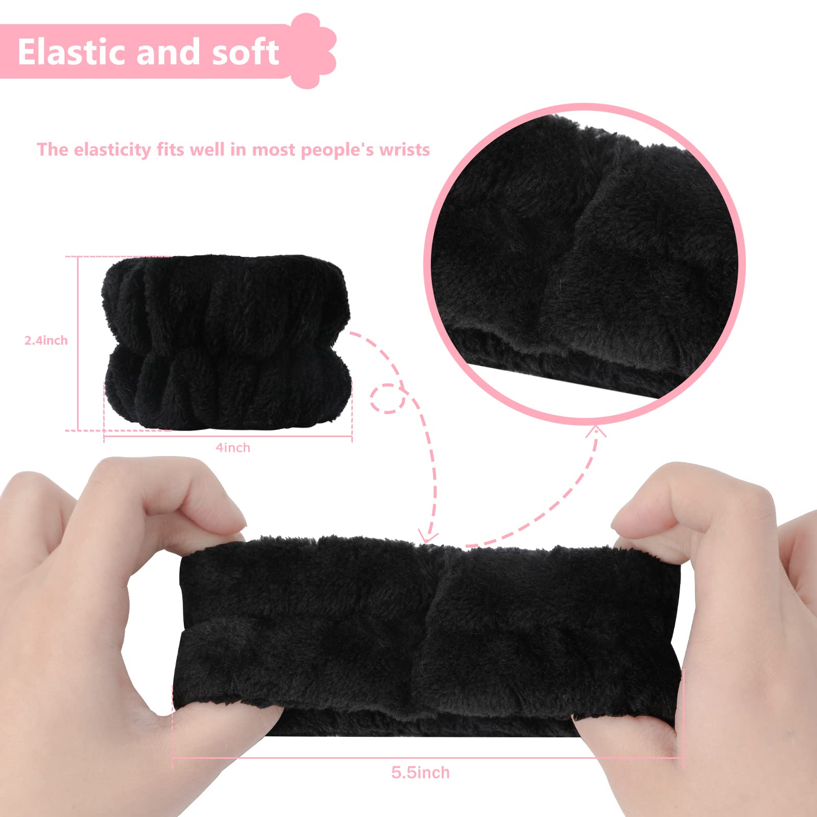 Taocar wrist bands stretchy-elastic-fit wrap around most wrists for comfort