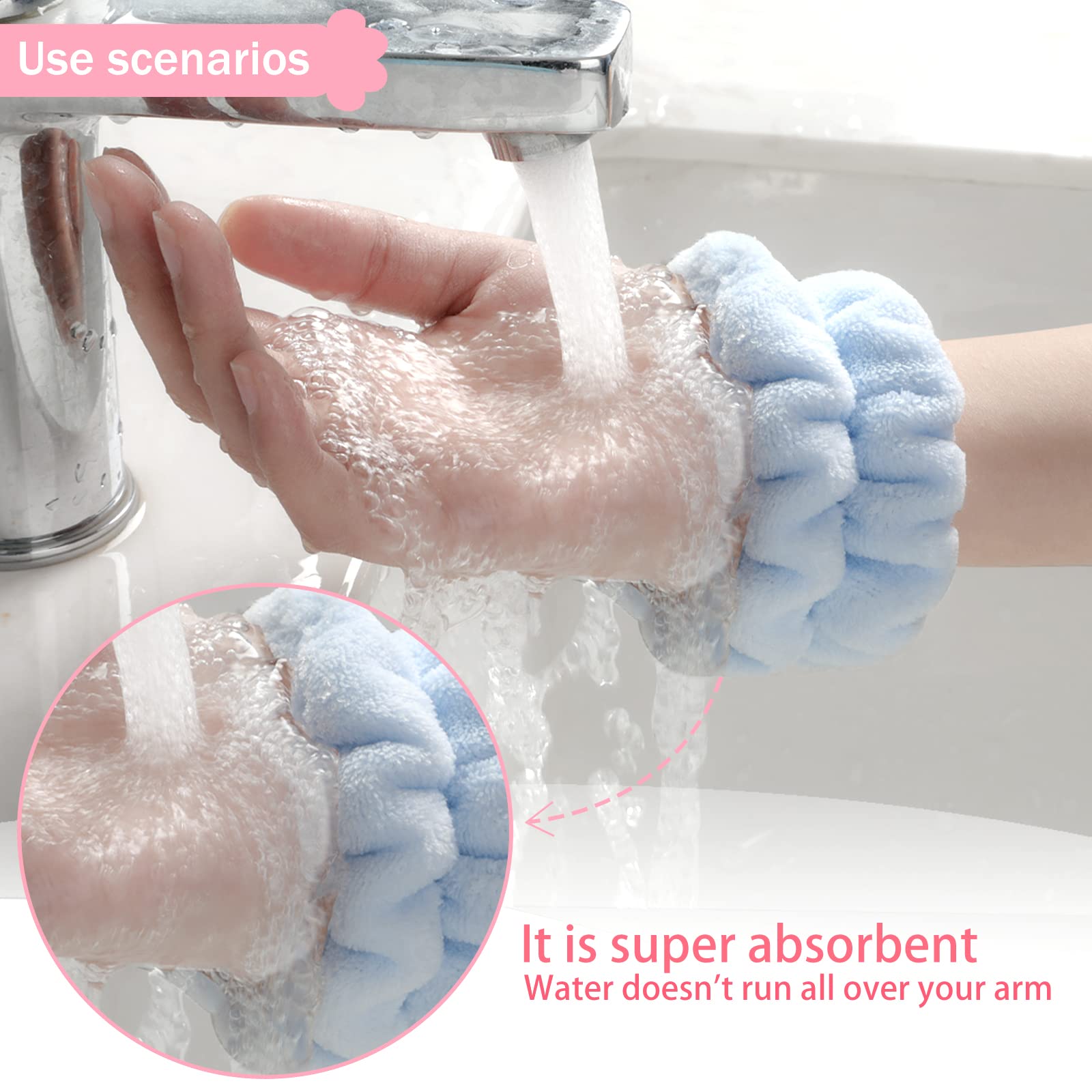 Taocar wrist bands water-drip-prevent keep water off arms during washing