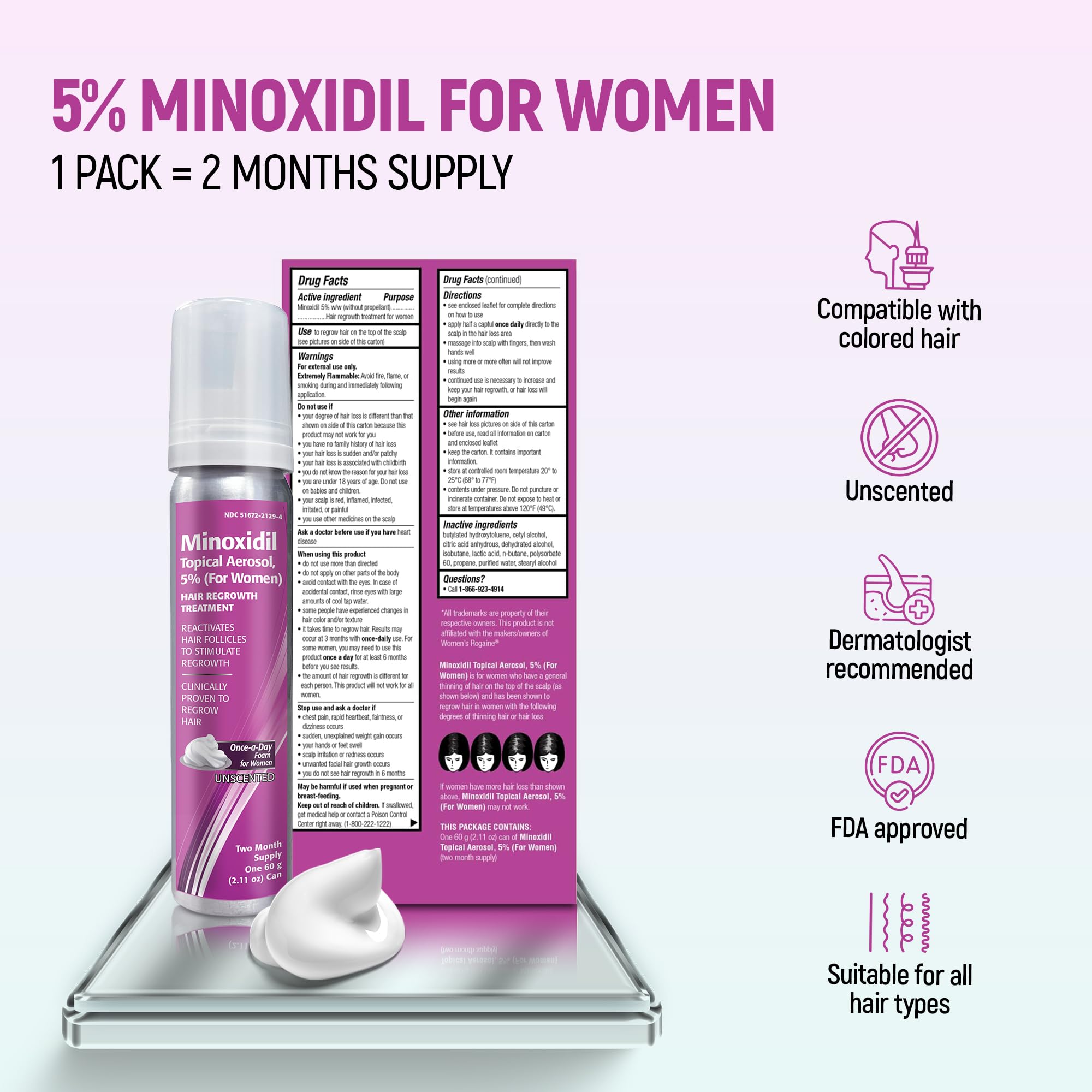 TARO Minoxidil para mujer aplicación diaria sin complicaciones