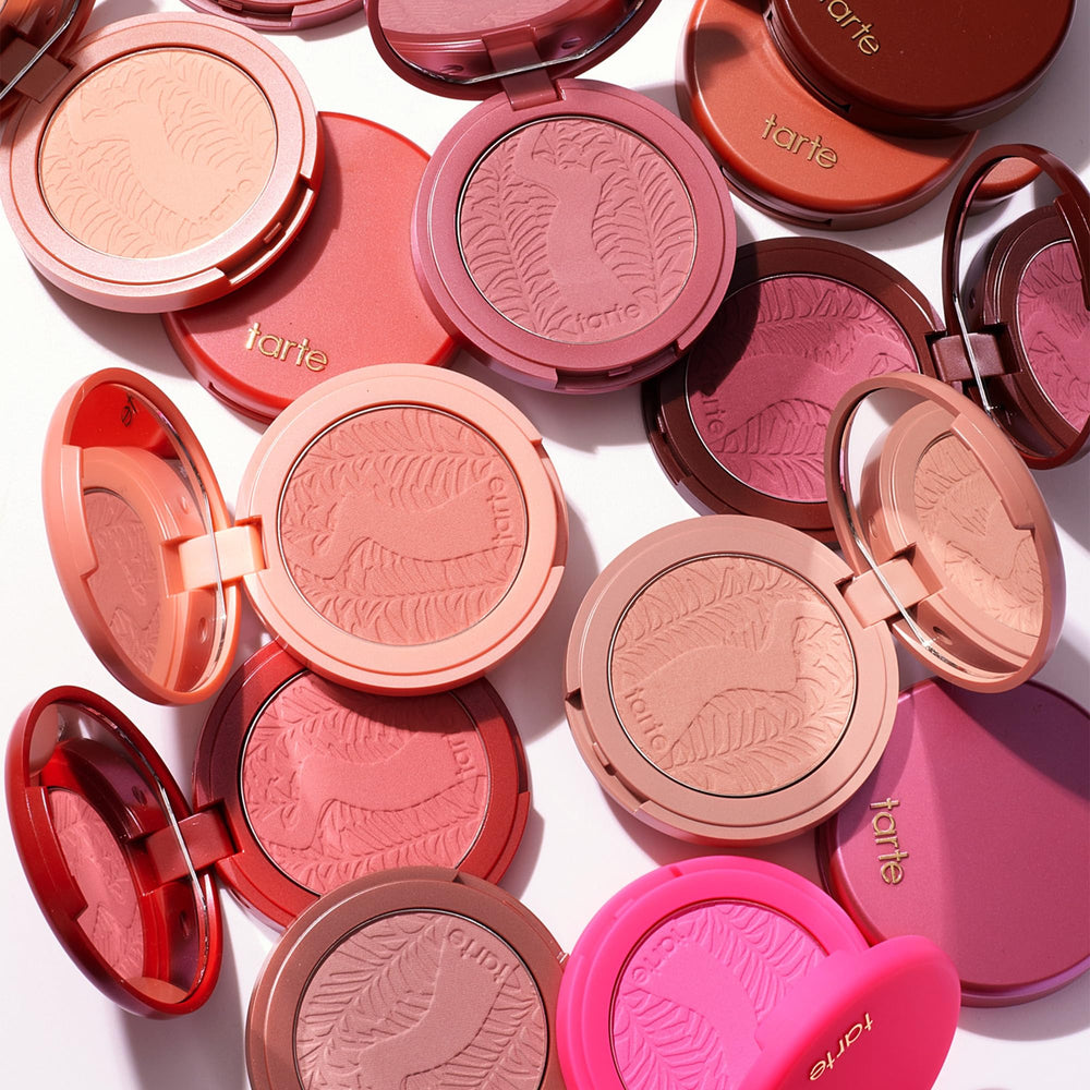 tarte 12-hour wear on diverse skin tones showing buildable color
