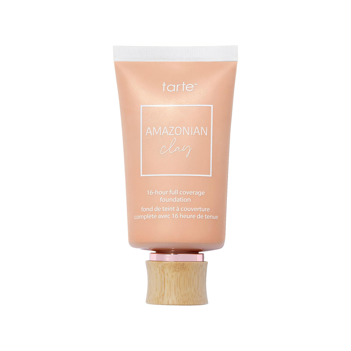 tarte Amazonian clay 16-hour bottle demonstrates full-coverage with a soft matte finish