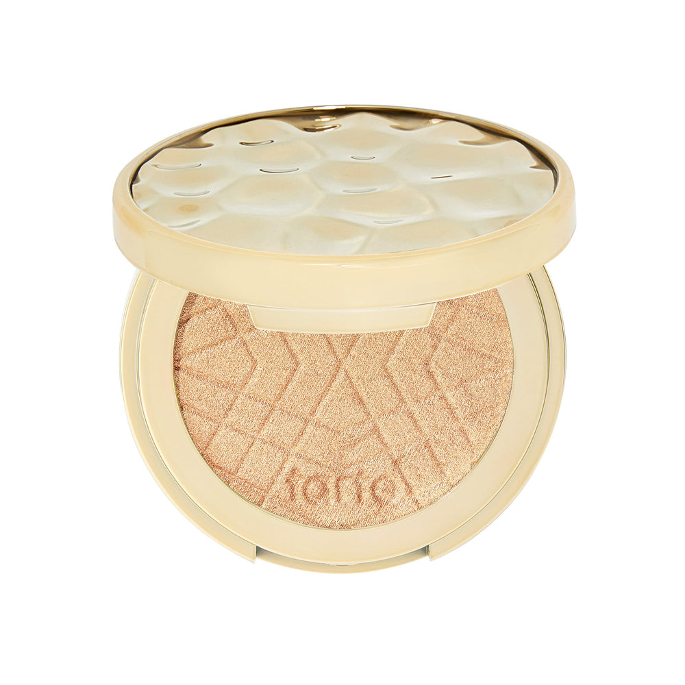 tarte Shimmering Light pressed highlighter compact close-up for natural champagne glow