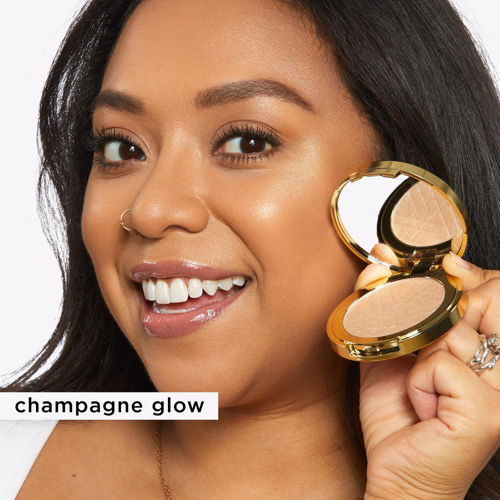 tarte highlighter with two universal shades for warm and cool undertones