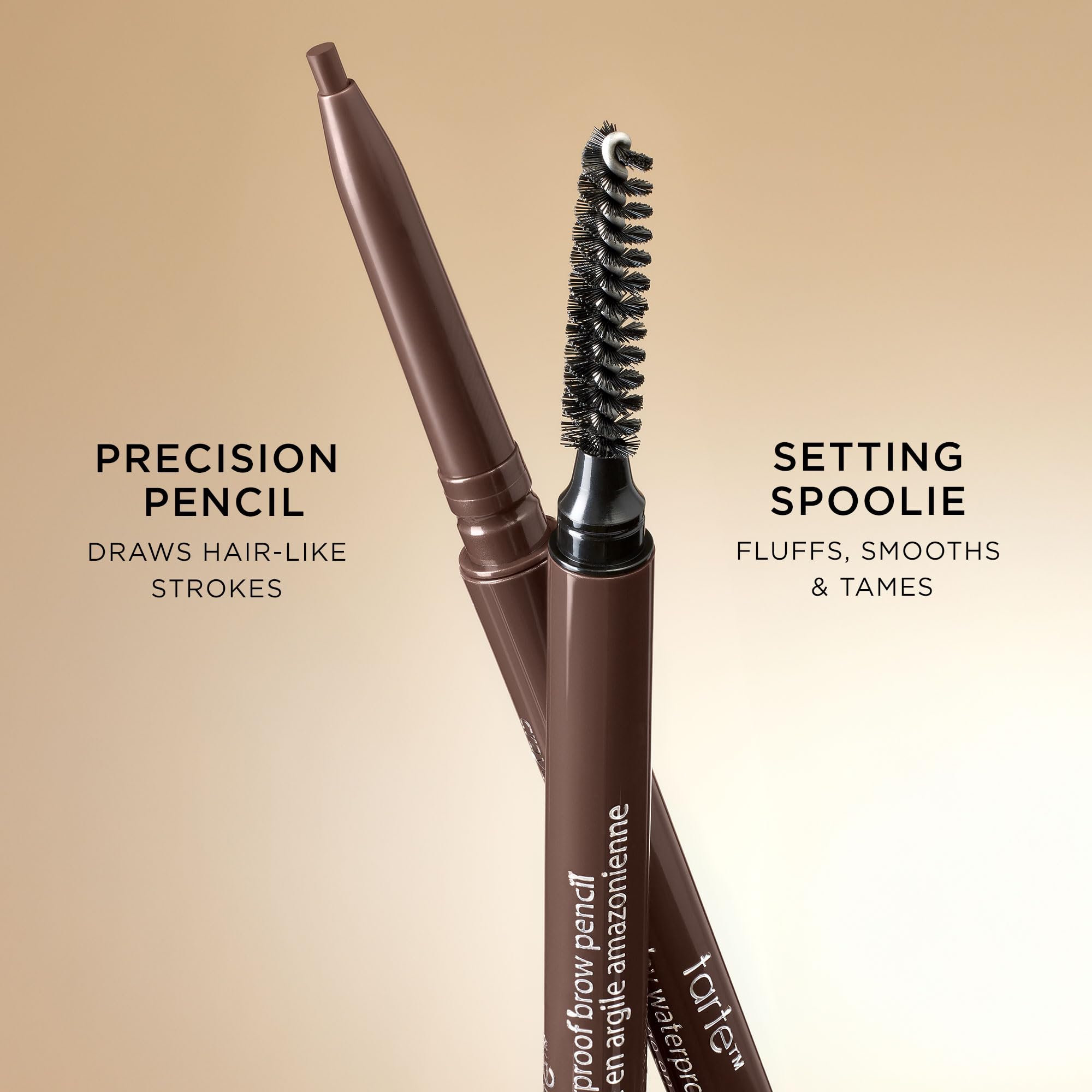tarte brow pencil precision brush grooming brow hairs