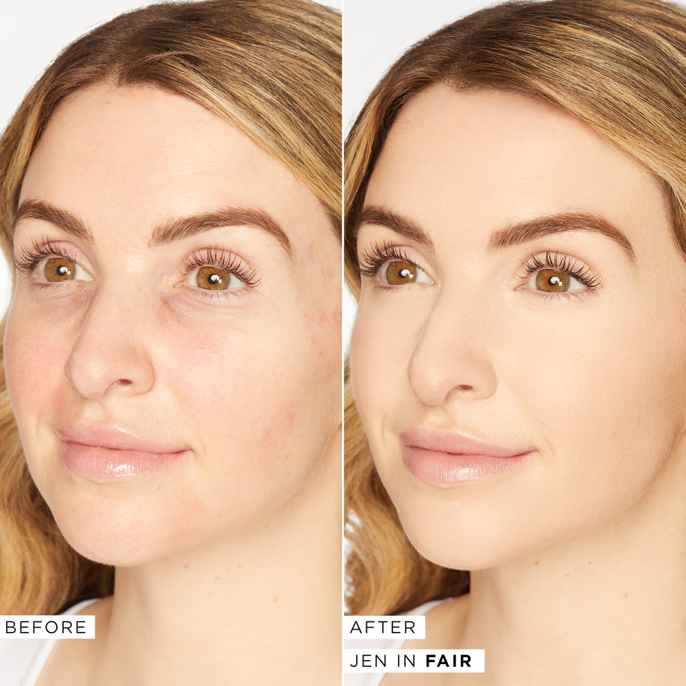 Close-up of pores blurred by tarte BB Blur for smoother skin
