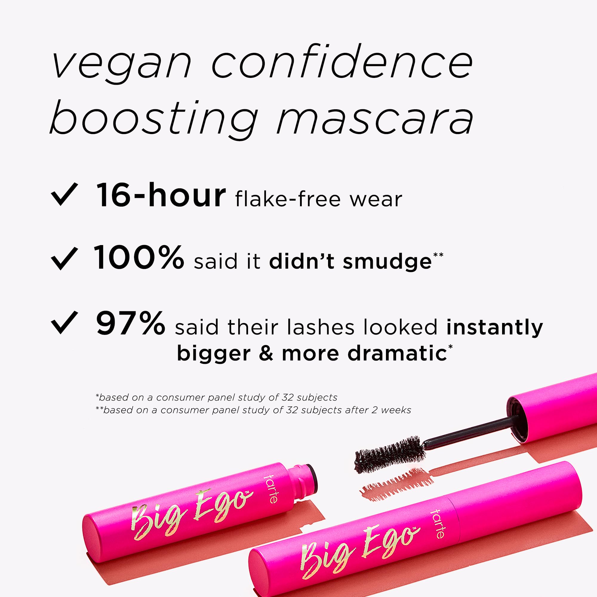 tarte Big Ego Mascara vitamin B5 provides moisture and conditioning