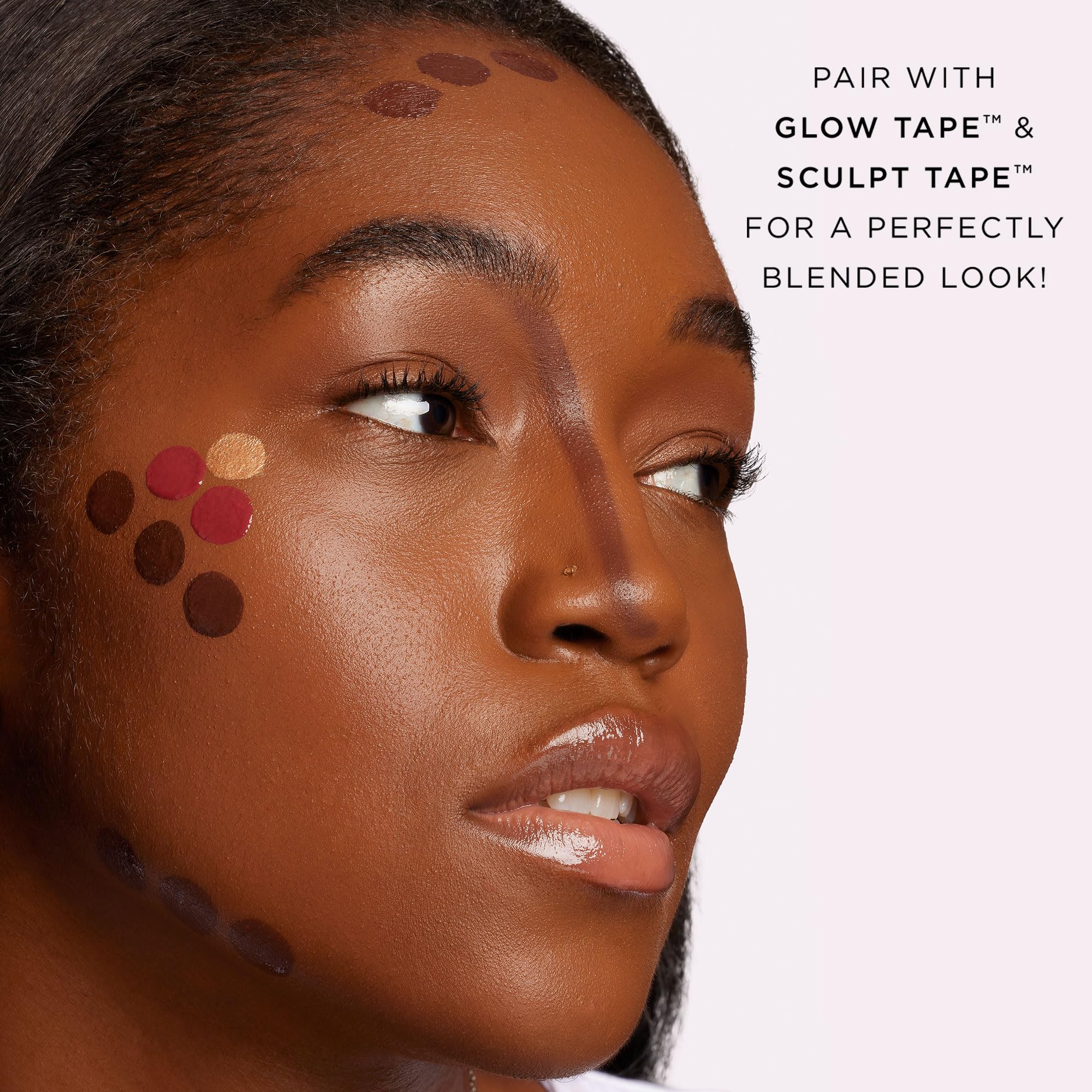 tarte blush tape liquid blush rose diamond powder detail under light blur
