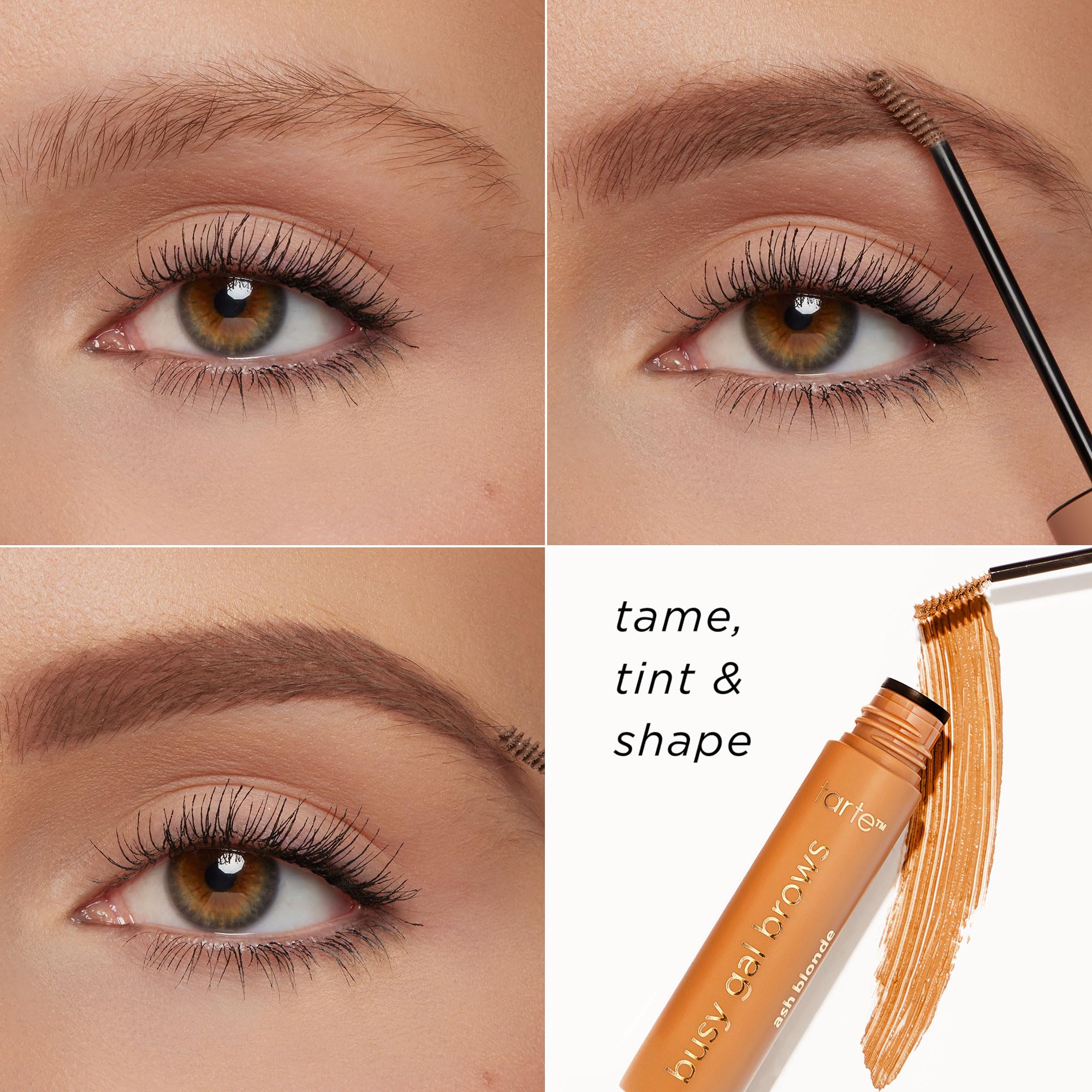 tarte busy gal tinted brow gel micro-spoolie application