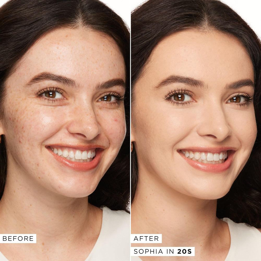 Corrector tarte cobertura total en acabado natural y mate.