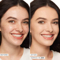 Corrector tarte cobertura total en acabado natural y mate.