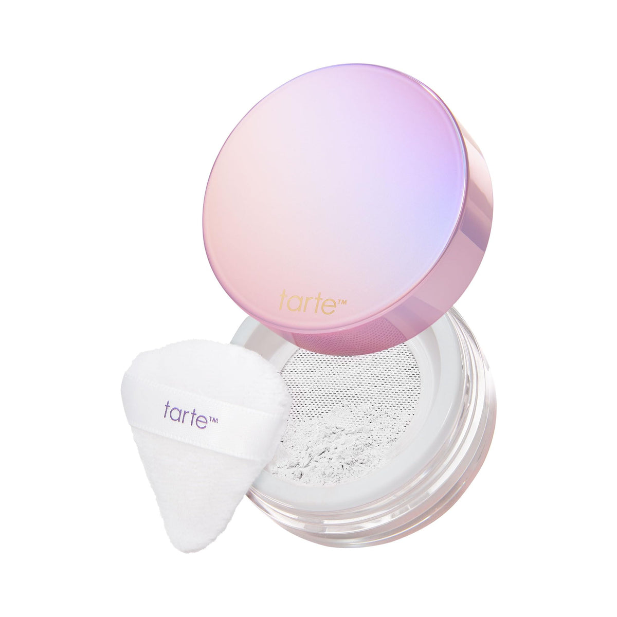 tarte creaseless setting powder compact with translucent finish and lightweight texture