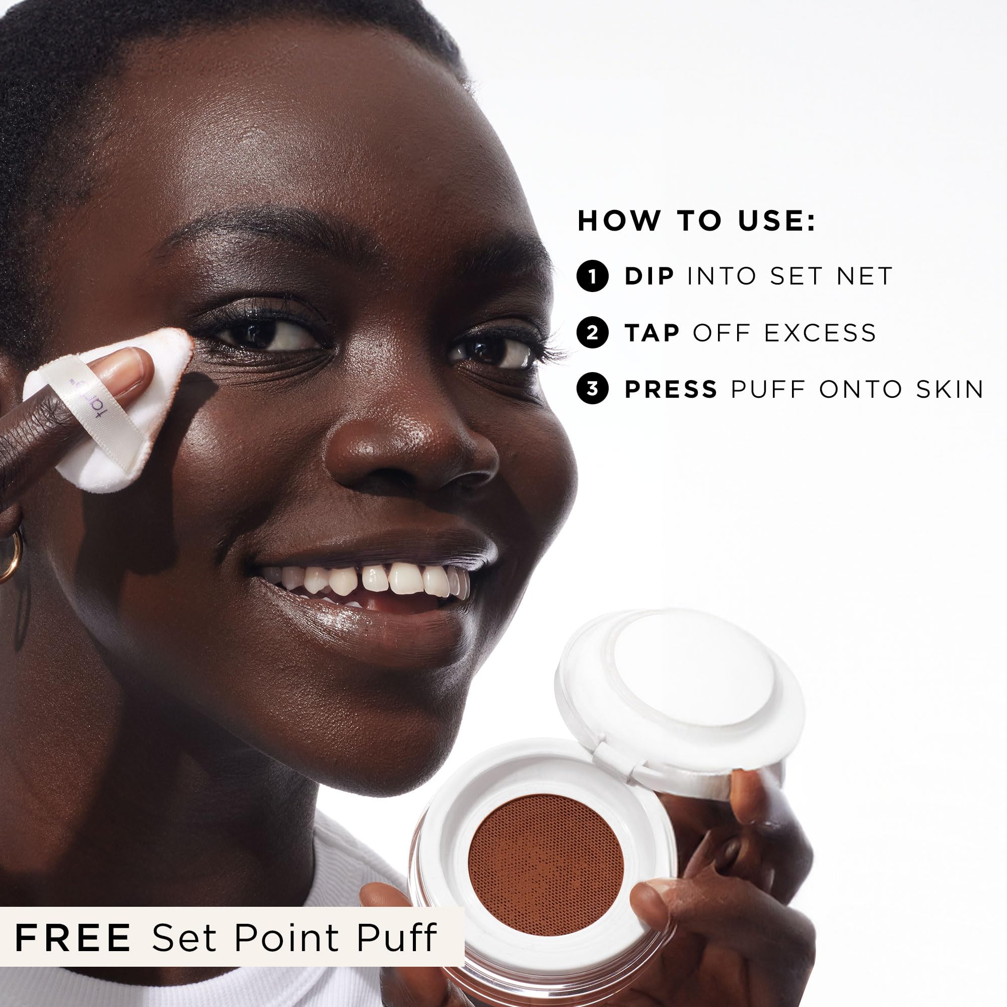 tarte creaseless setting powder absorbs oil without drying for natural look