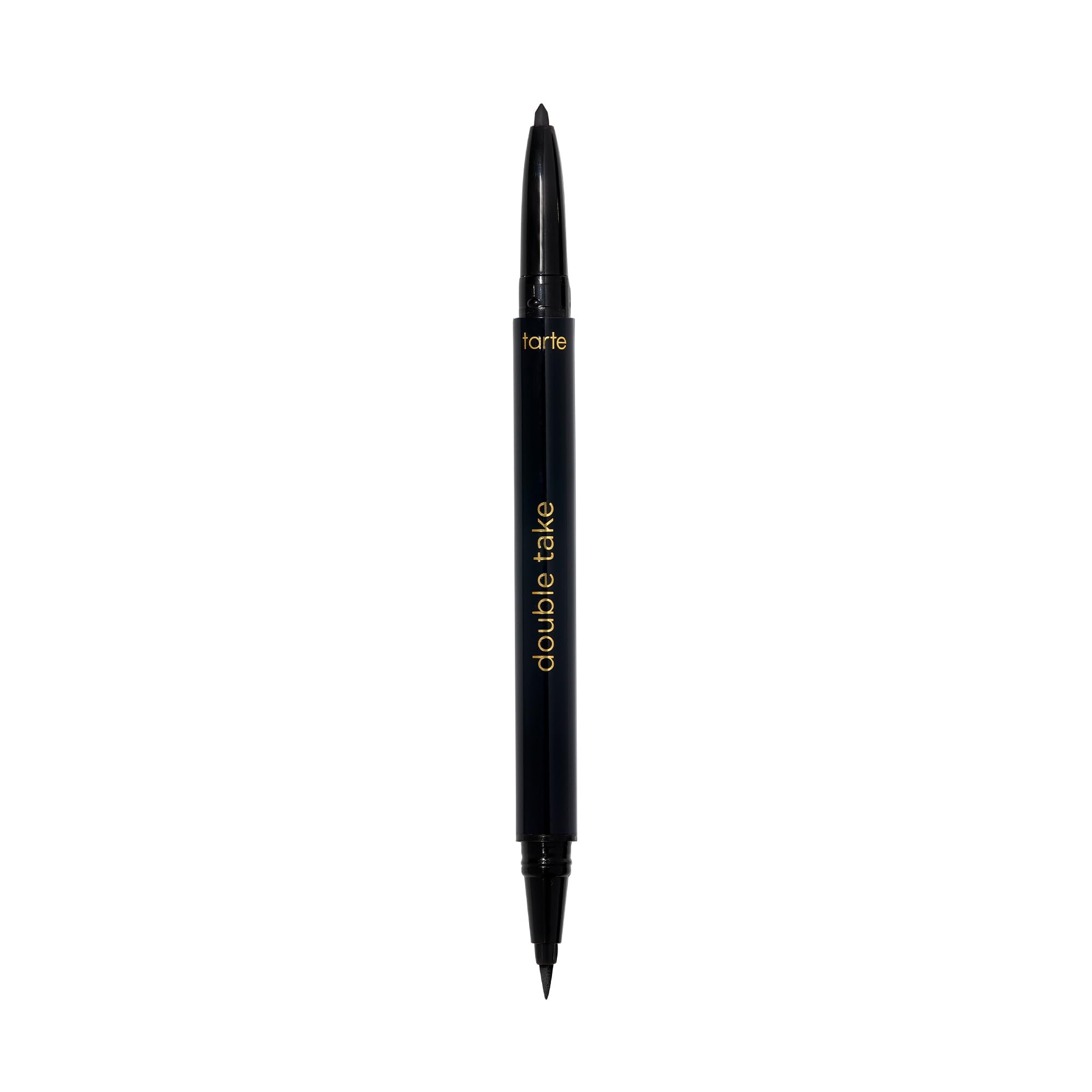 tarte double take eyeliner packaging, full-size vegan liner for on-the-go use.