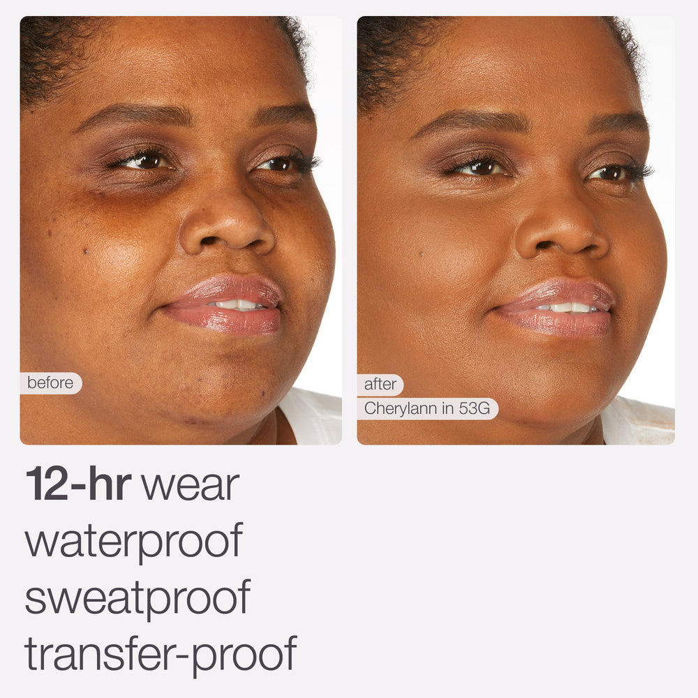 Application close-up of Tarte Face Tape Foundation for seamless blend and natural matte look.