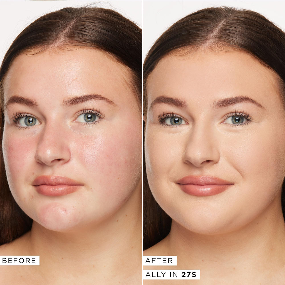 tarte Face Tape Foundation demonstrates tape technology smoothing texture and blurring pores.