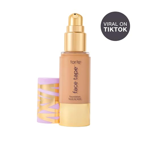 Close-up swatch of Tarte Face Tape Foundation highlighting smooth texture and blur.