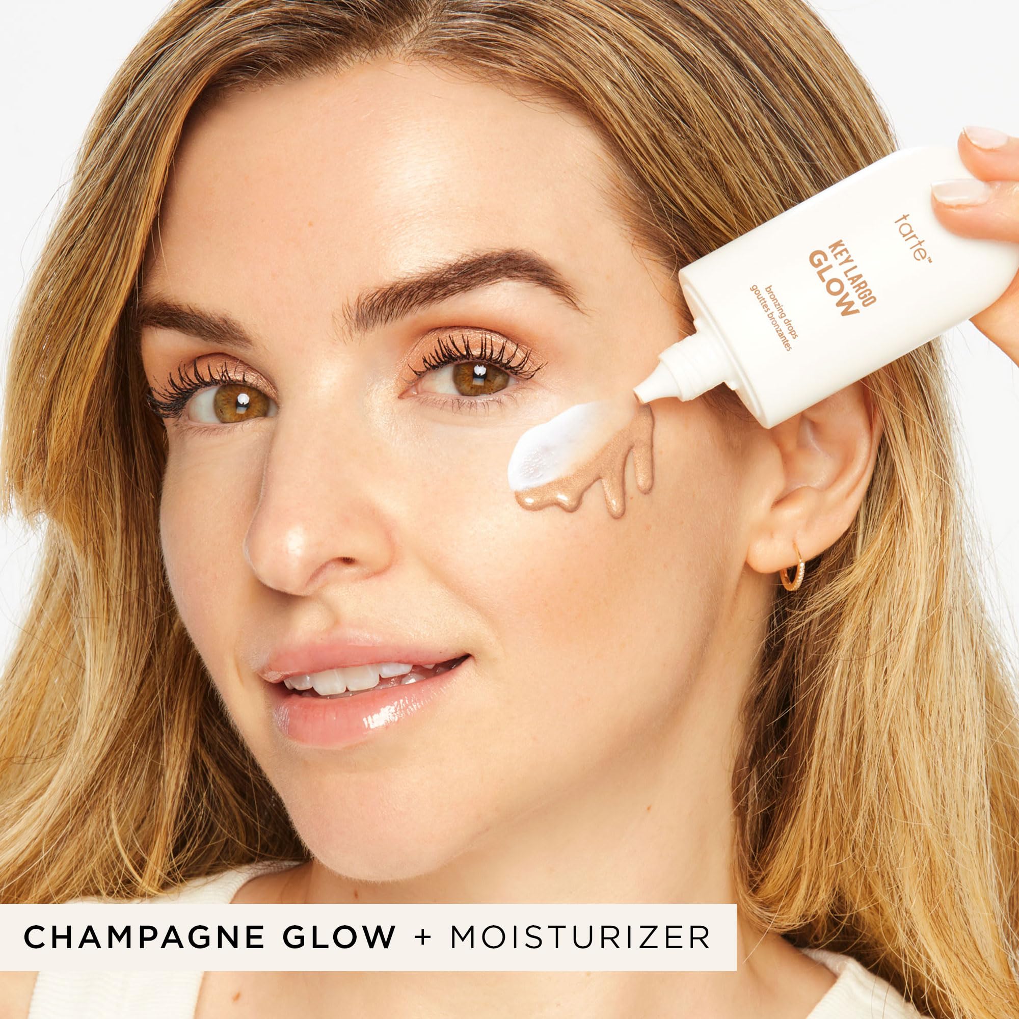 tarte Key Largo Glow Bronzing Drops full packaging emphasizing cruelty-free formula.