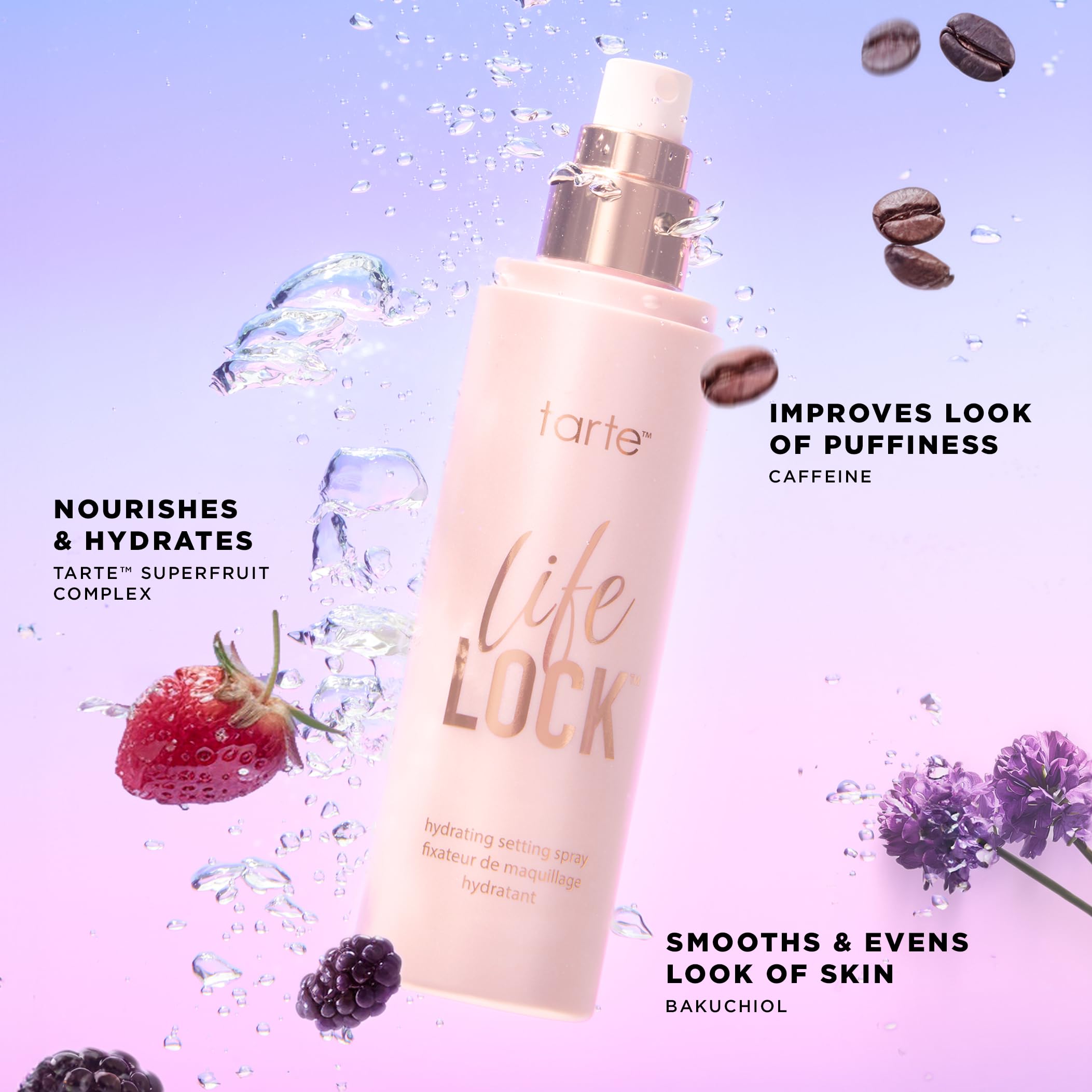 tarte Life Lock spray intensifies eyeshadow color when applied with a brush