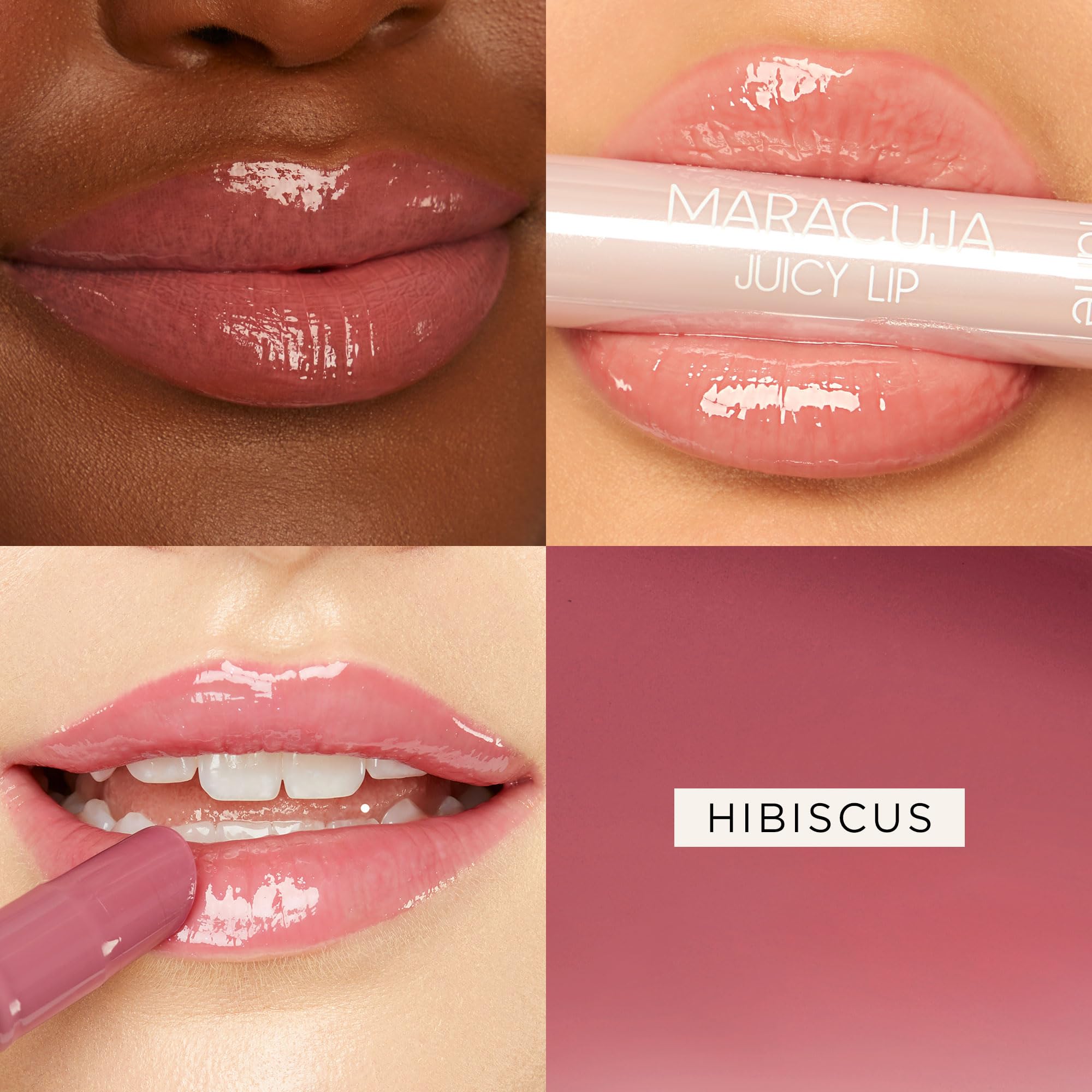 tarte maracuja juicy lip balm gloss close-up reveals glossy color.