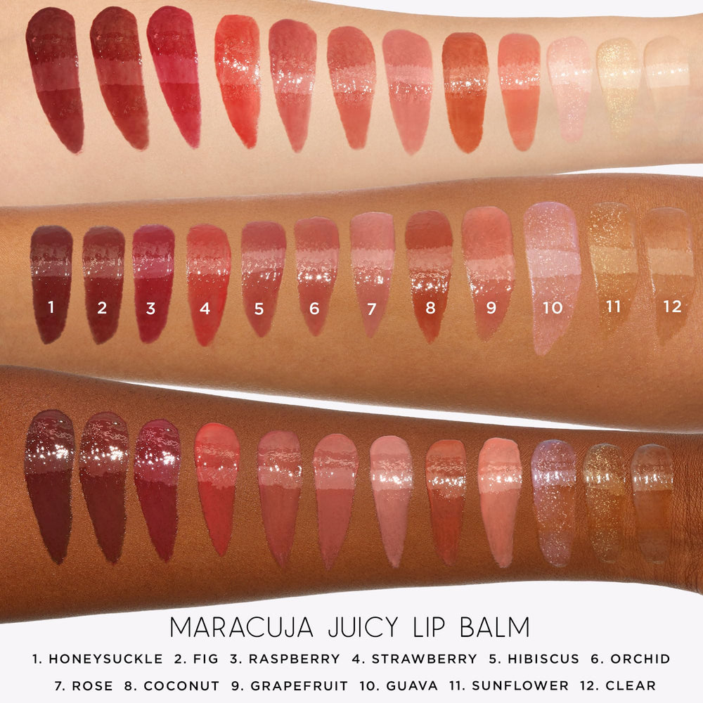 tarte maracuja juicy lip balm gloss close-up texture and smooth application
