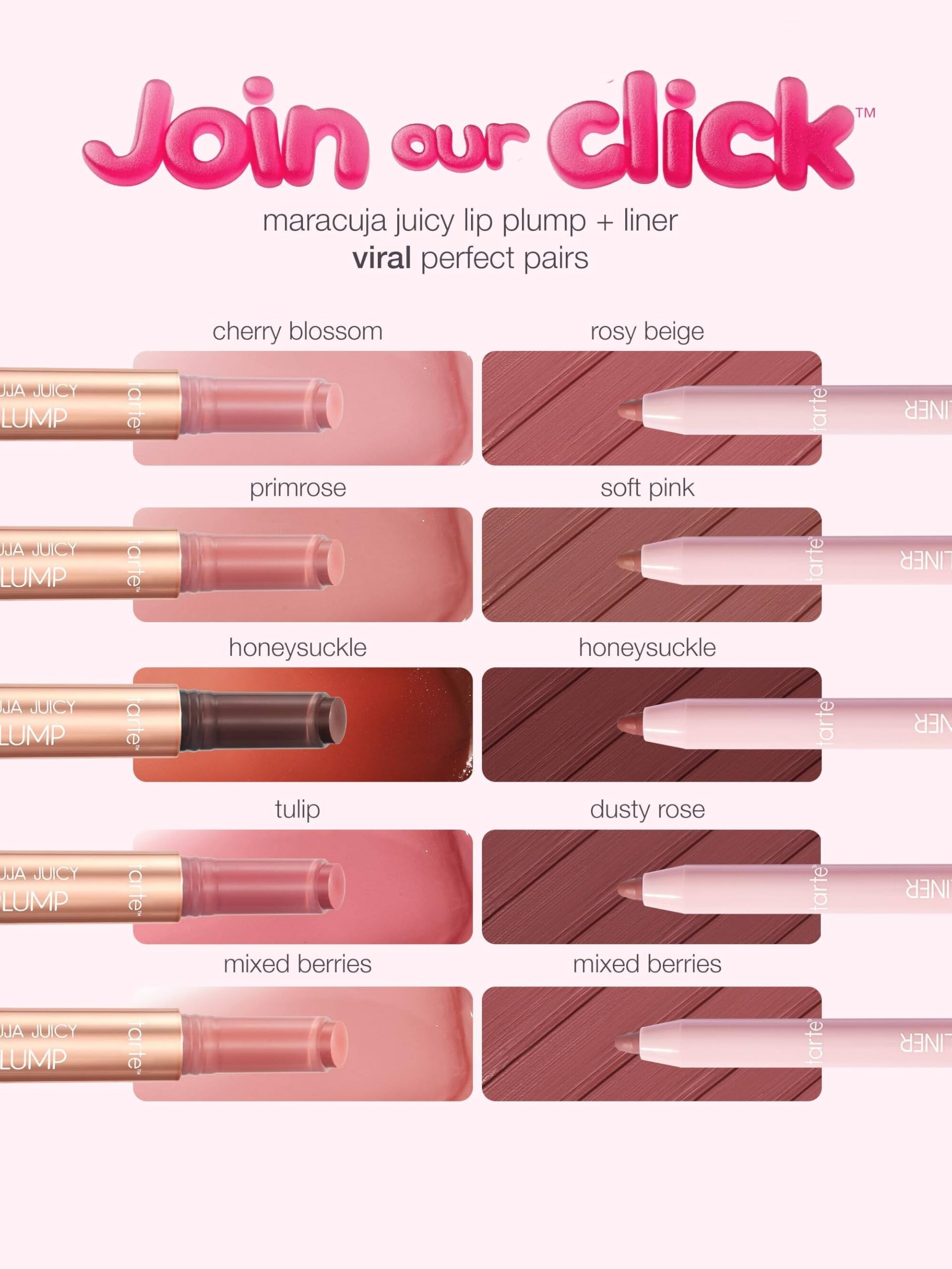 tarte maracuja juicy lip liner soft pink lipstick swatch.