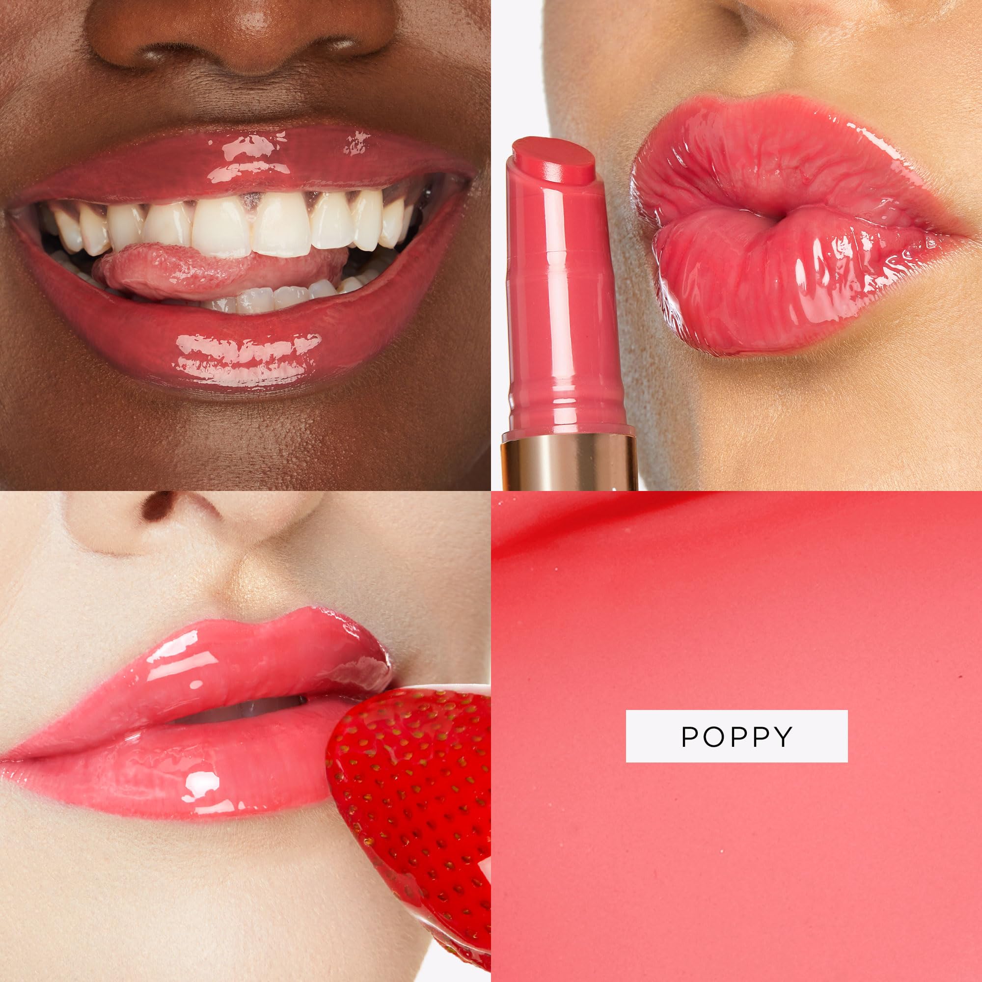 Tarte Maracuja Juicy Lip Plump swatch shows buildable color and shine.