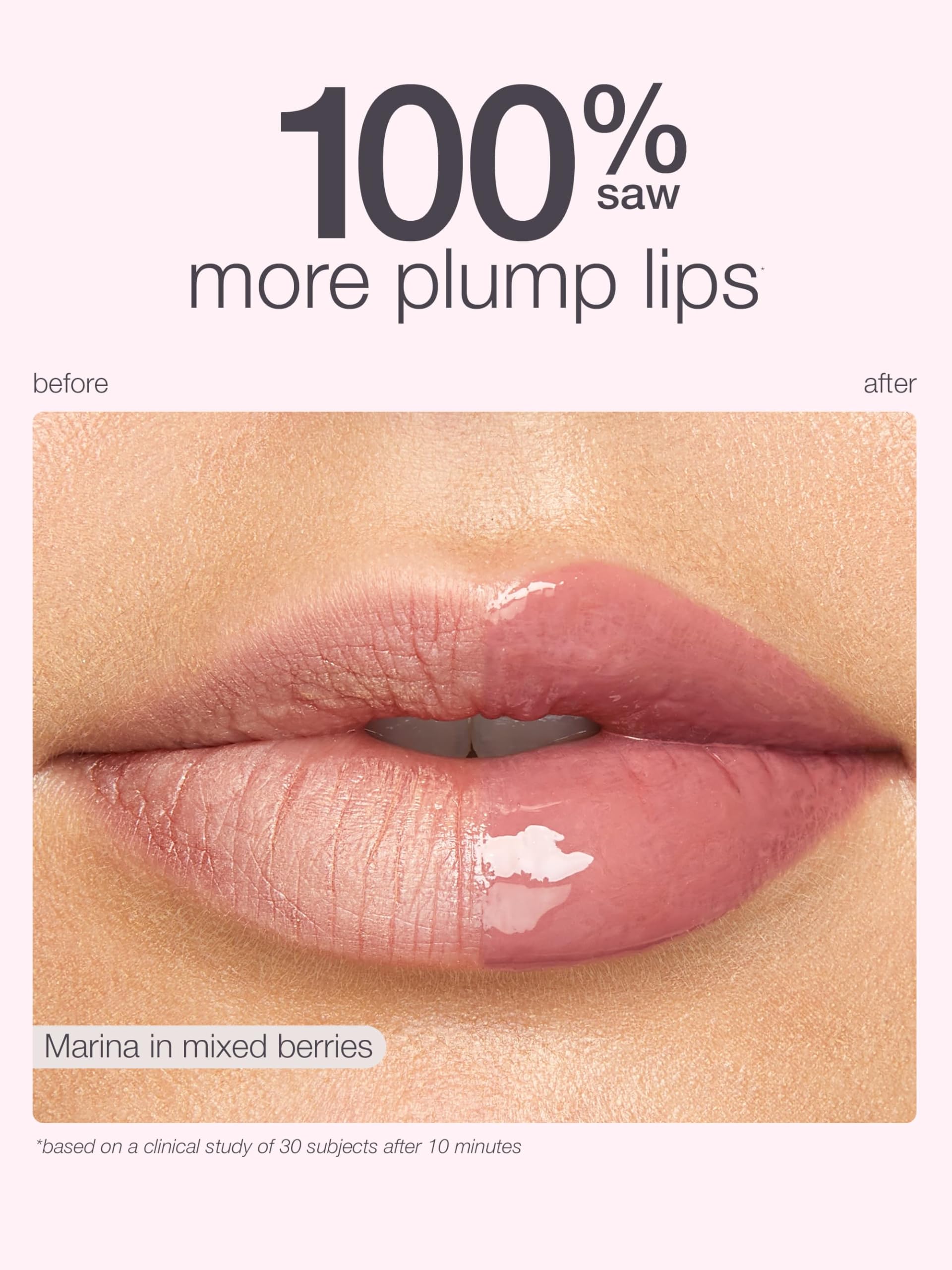 Tarte maracuja juicy lip plump warm peach swatch on lips for natural tint