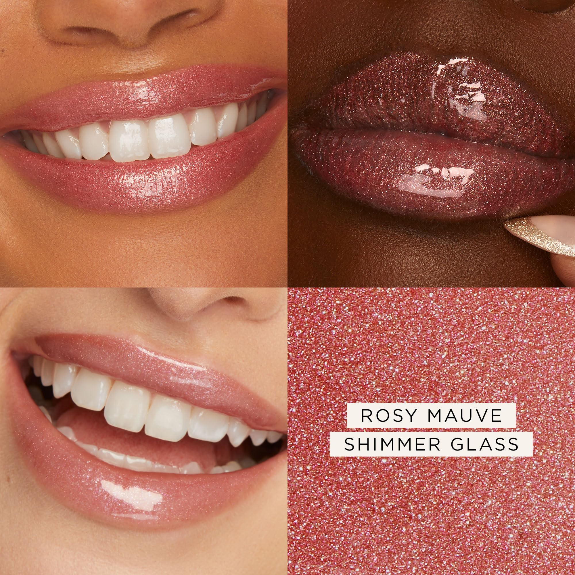 tarte maracuja juicy shimmer glass lip plump rose swatch shows buildable color